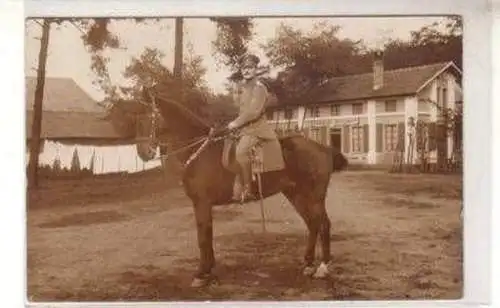 41386 Foto Ak Reiter Offizier vor Kommandatur um 1915