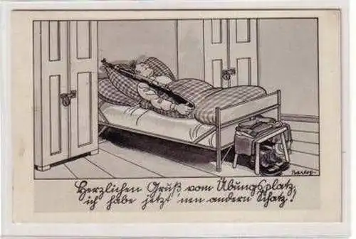 49756 Militär Humor Ak Gruß vom Übungsplatz 1939