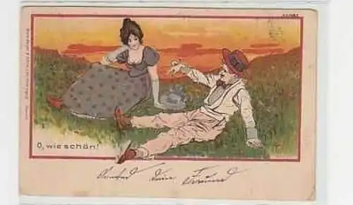 38029 Künstler Ak Lithographie "O, wie schön!" 1900