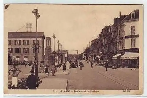 45330 Ak Le Mans Frankreich Boulevard de la Gare um1940