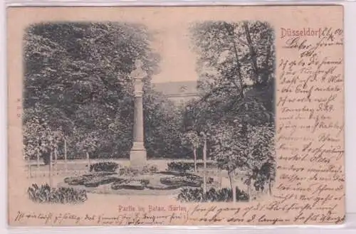 88715 Präge Ak Düsseldorf Partie im Botanischen Garten 1900