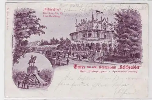 88930 Ak Gruss aus dem Restaurant 'Reichsadler' Speldorf-Monning 1904