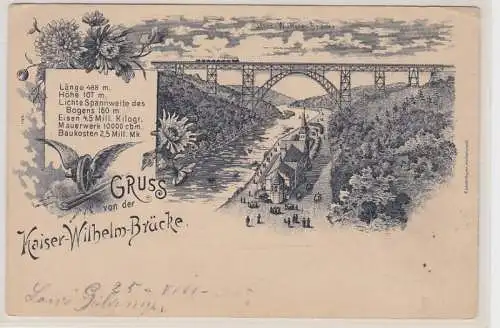 87601 AK Gruss von der Kaiser-Wilhelm-Brücke - Restaurant Zur bergischen Schweiz