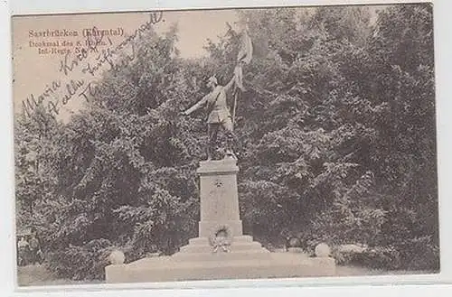 63163 Ak Saarbrücken (Ehrental) Denkmal des 8. Rhein. Inf.-Regts. No. 70 um 1920