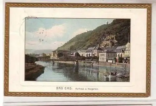 53914 Feldpost Ak Bad Ems Kurhaus und Kurgarten 1917