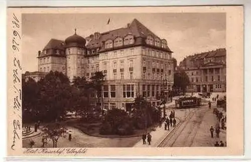 53299 Ak Elberfeld Hotel Kaiserhof mit Straßenbahn davor 1926