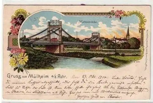 53381 Ak Lithographie Gruß aus Mülheim an der Ruhr 1900