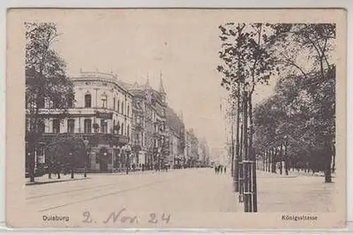 51627 Ak Duisburg Königstrasse mit Hotel 1924