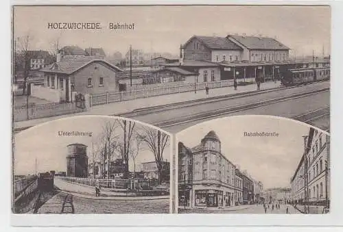 68427 Mehrbild Ak Holzwickede Bahnhof, Unterführung, Bahnhofstraße 1916