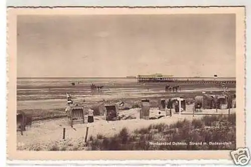 01041 Ak Nordseebad Duhnen Strand mit Badeanstalt 1931