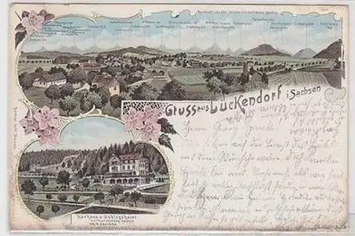 58632 Ak Lithographie Gruß aus Lückendorf in Sachsen 1902