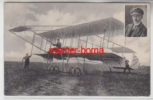 72665 Ak Rundflug durch Sachsen Felix Laitsch Ingenieur und Aviatiker 1912