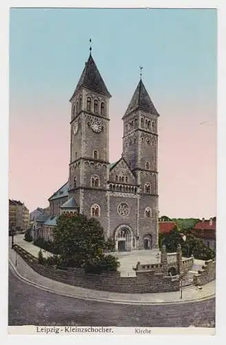 87263 Ak Leipzig-Kleinzschocher Kirche 1915