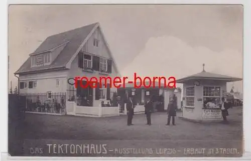 87223 Foto Ak Ausstellung Leipzig: Das Tektonhaus - erbaut in 3 Tagen 1909