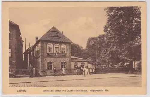 86624 Ak Leipzig Lehmann´s Garten mit Cajerl´s Gosenstube, abgebrochen 1898