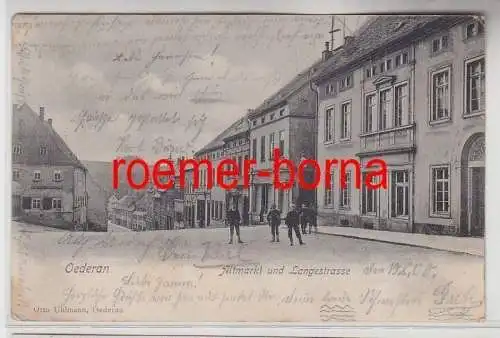 78571 Ak Oederan Altmarkt und Langestrasse 1905