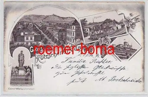 79447 Ak Lithographie Gruss aus Kötzschenbroda Meierei, Friedensburg usw. 1895