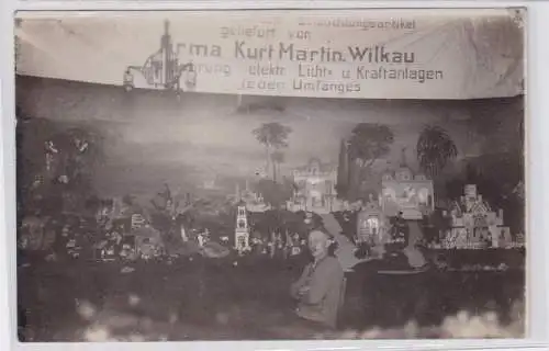 79185 Foto Ak Wilkau Beleuchtungsfirma Kurt Martin um 1920