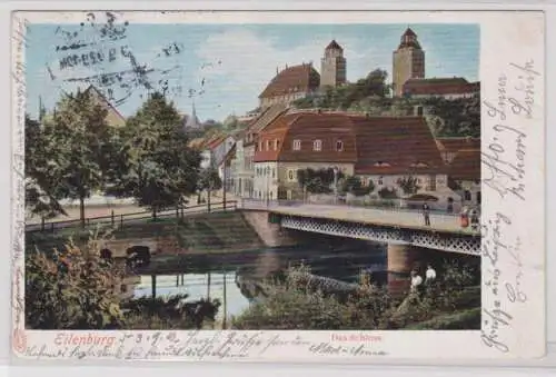 96218 Ak Eilenburg das Schloss mit Leipziger Brücke 1902