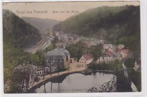 90492 Ak Gruß aus Tharandt Blick von der Ruine um 1910