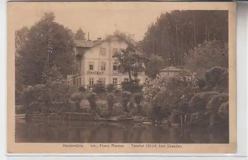 71193 Feldpost Ak Dresden, Gasthof zur Heidemühle, Inh. Franz Riemer 1914