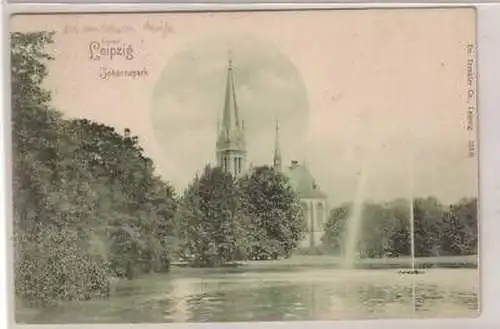 7/13 Ak Leipzig Johannapark mit Kirche 1901