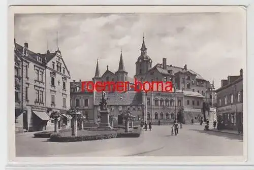 71210 Ak Meerane Bismarckplatz mit Blick auf St. Martin 1939