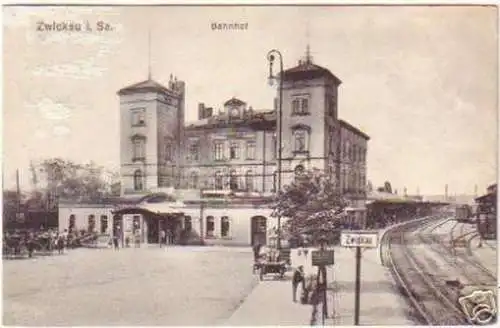 52218 Ak Zwickau in Sachsen Bahnhof 1914