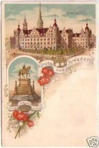 24487 Ak Lithographie Gruß aus Dresden 1904