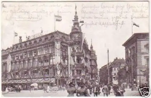 26043 Ak Leipzig Petersstrasse im Festschmuck 1919