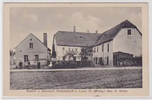 83944 Ak Gasthof & Schmiede Hemmendorf bei Lucka S.-A. um 1920