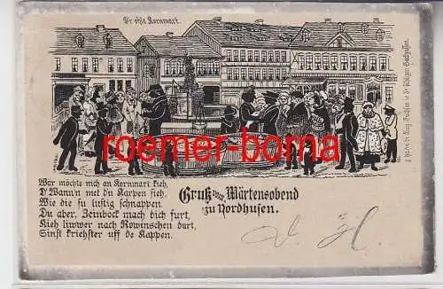 74875 Reim Ak Gruß vom Märtensabend z´Nordhusen Nordhausen 1899