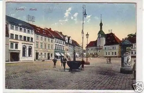 26680 Ak Apolda Markt mit Litfaßsäule 1914