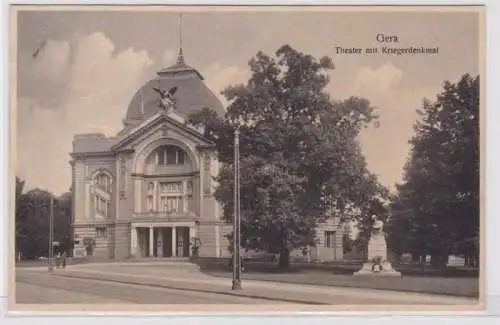 95524 AK Gera Theater mit Kriegerdenkmal um 1926