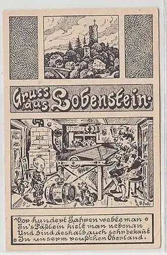 35583 Humor Ak Gruss aus Lobenstein um 1920