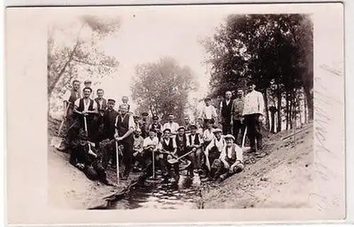 67139 Foto Ak Gößnitz Kauritz Hainichen Bauarbeiten 1933