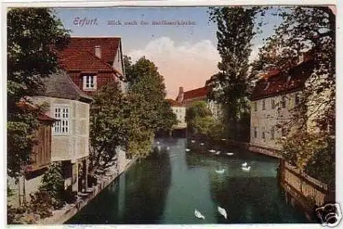 16505 Ak Erfurt Blick nach der Barfüsserkirche um 1920