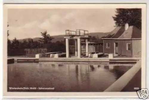 21700 Ak Winterstein Thüringer Wald Schwimmbad 1954