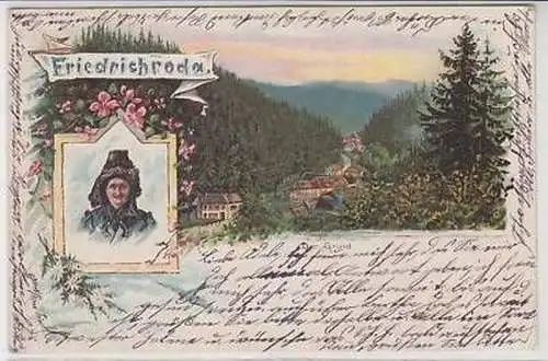 17240 Ak Lithographie Friedrichroda der Grund 1902