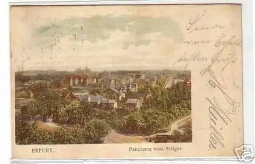 08898 Ak Erfurt Panorama vom Steiger 1908