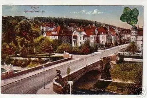 17473 Ak Erfurt Hohenzollernbrücke 1918