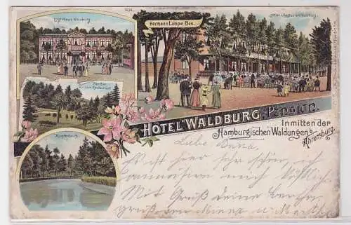 84217 Ak Lithographie Hotel Waldburg inmitten der Hamburgischen Waldungen 1901