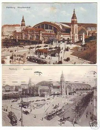 08858/2 Ak Hamburg Hauptbahnhof um 1920