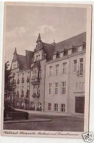 25530 Ak Eberswalde Rathaus und Löwenbrunnen 1953