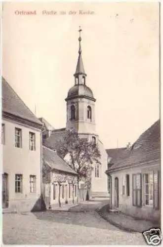 19627 Ak Ortrand Partie an der Kirche 1922