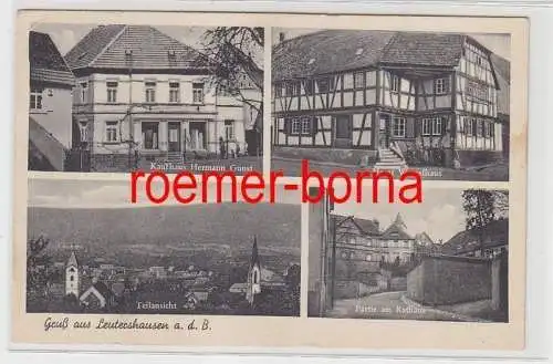 80958 Mehrbild Ak Gruß aus Leutershausen a.d.B. Kaufhaus usw. um 1935