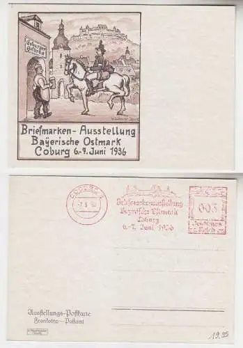 12907 Ak Briefmarken-Ausstellung Bayerische Ostmark Coburg 1936 Frankotyp