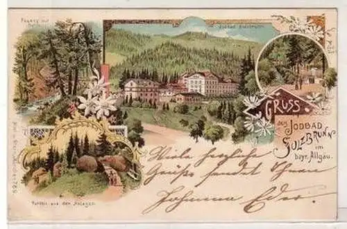 52256 Ak Lithographie Gruß aus Jodbad Sulzbrunn im Bayr. Allgäu 1900