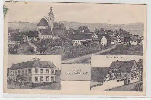 70000 Mehrbild Ak Gruß aus Neualbenreuth Pfarrhaus, neues Schulhaus 1915