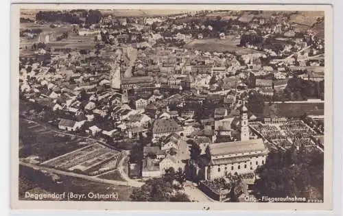 87330 AK Deggendorf (Bayrische Ostmark) - Original Fliegeraufnahme mit Kirche